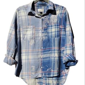 Bleach dipped women's cotton shirt